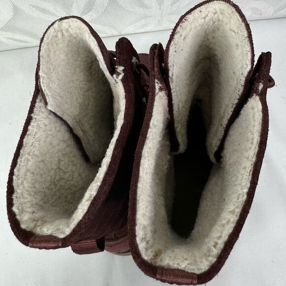 Timberland Women's Jayne Fleece-Lined Boots Burgundy Nubuck Size 8 - Picture 7 of 9